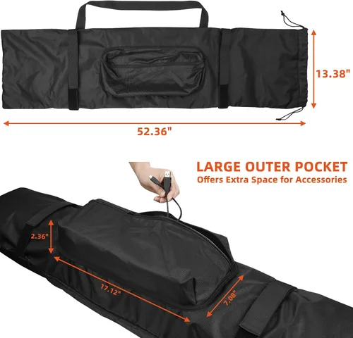 Vista 4 de Bolsa de transporte para trípode de hasta 45 pulgadas, bolsa de almacenamiento de trípode de nailon resistente con correa para el hombro, bolsa