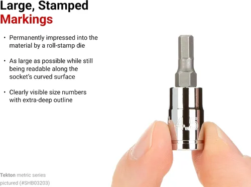 Vista 4 de TEKTON Unidad de 1/4 pulgada x 9/64 pulgadas hexagonal Bit Socket SHB02201