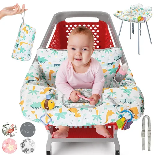 Vista 14 de PILLANI Asiento de carrito de compras para bebé, funda de silla alta para asiento de restaurante - Funda de carrito de comestibles para bebé niña