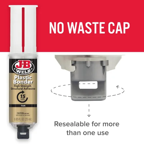Vista 6 de J-B Weld PlasticBonder Marrón, paquete de 2, alta resistencia y resistente al impacto, 25 ml, 50133-2
