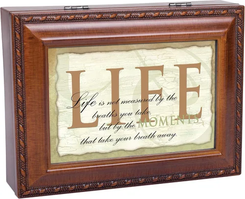 Vista 7 de Cottage Garden Caja de música Life Measured by Moments con cuerda de madera con diseño de cuerda y reproduce un mundo maravilloso