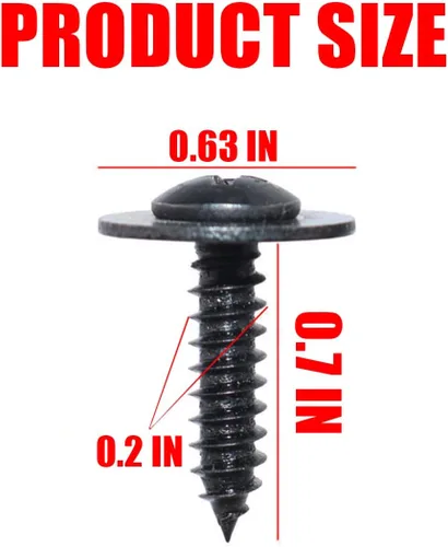 Vista 2 de YALOK 40 piezas de tornillos autorroscantes de cabeza Phillips, M4.8-1.61x17.8mm de repuesto, tornillo de ajuste Phillips automático con arandela
