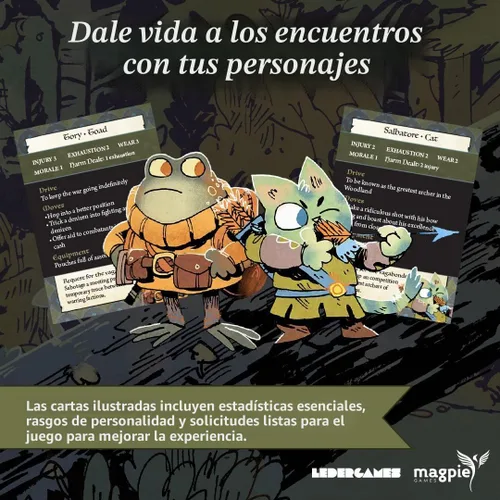 Vista 2 de Magpie Games Root The Roleplaying Game: Denizens Deck, 55 cartas NPC