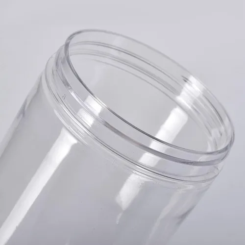 Vista 6 de Juego de 6 tarros de plástico transparente para almacenamiento de alimentos con tapa, recipiente redondo transparente para espaguetis, pasta