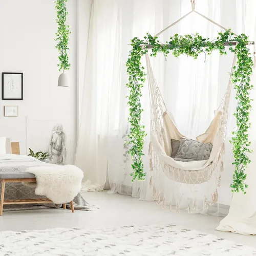 Vista 7 de RECUTMS - Guirnalda de plantas colgantes artificiales, 3 paquetes de White1
