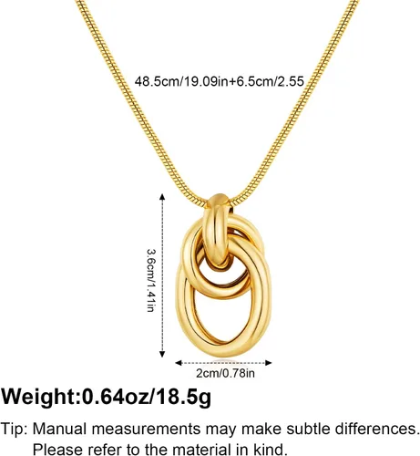 Vista 6 de Collar con dije de nudo de oro para mujer, collar de oro chapado en oro de 14 quilates, gargantilla de nudo de moda