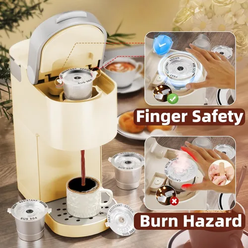 Vista 4 de 1 paquete de cápsulas de café reutilizables K Cups para Keurig 1.0: cápsulas de café reutilizables de acero inoxidable para cápsulas de café Keurig