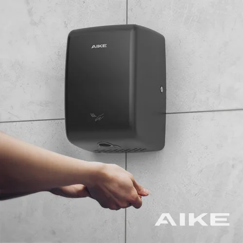 Vista 6 de AIKE UL aprobado compacto Jet secador de manos con cable duro, 1350W 120V negro mate modelo AK2803D