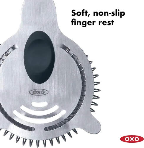 Vista 7 de OXO SteeL Muddler con cabeza de nailon antiarañazos y agarre antideslizante suave, plateado, colador de cóctel SteeL de 9 pulgadas, acero