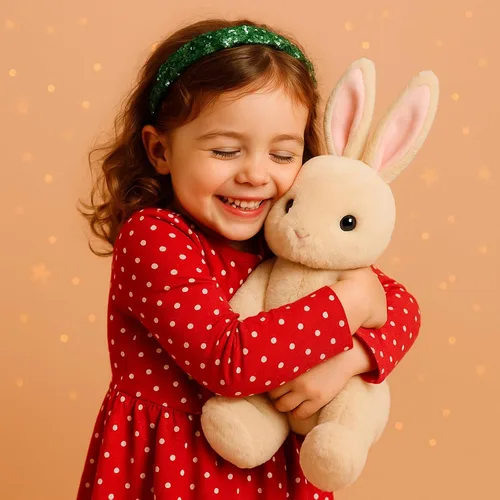 Vista 7 de WEIGEDU Animal de Peluche Relleno Conejito de 17.3 Pulgadas para Niños, Niñas y Bebés - Regalo Perfecto para Cumpleaños, Pascua y Navidad