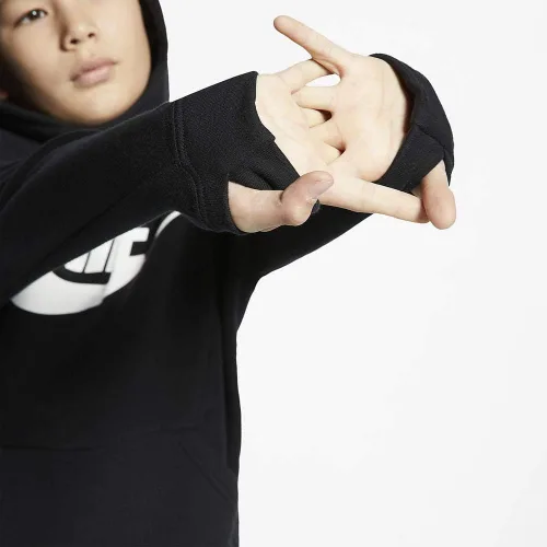 Vista 3 de Nike Sudadera deportiva con capucha para niños (S, negroblanco)