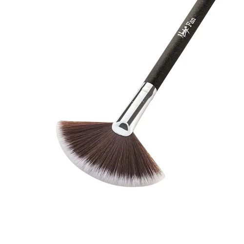 Vista 3 de Nanshy Brocha iluminadora de abanico, maquillaje profesional para rubor, bronceador, mezcla, brocha de resaltado y más, pincel de polvo fijador