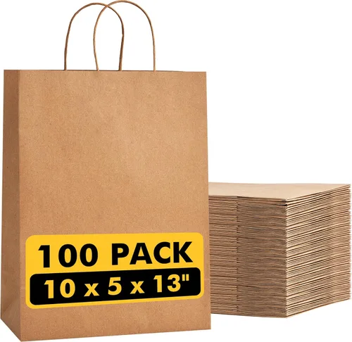 Vista 14 de RACETOP Bolsas de Papel Marrón Grandes con Asas al Por Mayor 100 Piezas 16x6x12 Pulgadas Bolsas de Regalo al Por Mayor, Bolsas de Papel Kraft Marrón