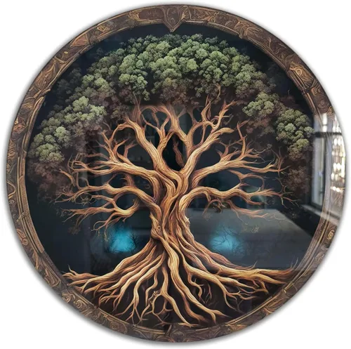 Vista 14 de Árbol de la vida, arte de pared de vidrio templado, pintura abstracta para pared, decoración del hogar, regalo de inauguración de la casa, colgantes
