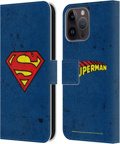 Vista 100 de Head Case Designs Funda de piel con licencia oficial de Superman DC Comics con logotipos negros y rojos compatible con Apple iPhone 11