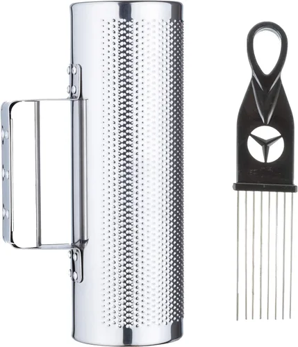 Vista 8 de EastRock Güiro Shaker de Acero Inoxidable de 8" x 3" Instrumentos Musicales de Percusión con Rascador Instrumento de percusión Profesional Banda
