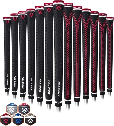 Vista 13 de 13 Pack Golf Grips, Tacky Rubber Club Grips with Raised Plus Texture, Zipper Backline and Low-Taper Design, Standard, Midsize or Jumbo, Grips Only
