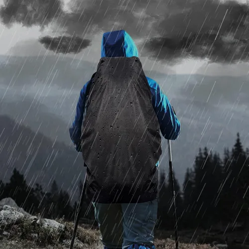 Vista 6 de Mochila de senderismo de 90L, bolsa de camping impermeable con cubierta de lluvia, mochila ligera para mochileros, sin marco