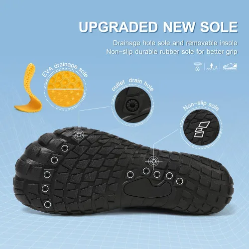Vista 4 de Zapatos de playa y piscina de secado rápido, sin cordones, para mujeres y hombres, para surf, yoga y deportes acuáticos