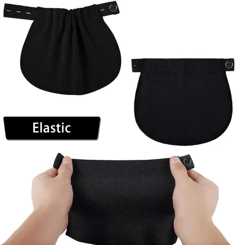 Vista 2 de Extensor de pantalones de maternidad ajustable elástico pantalón extensor de botón extensor de cintura para mujeres embarazadas negro azul marino