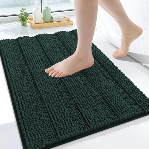 Vista 177 de Grandaily Alfombras de baño de felpilla a rayas de 24 x 16 pulgadas, extra gruesas y suaves, absorbentes, parte trasera de goma, alfombra de ducha