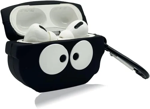 Vista 2 de Funda protectora de goma de dibujos animados 3D a prueba de golpes para AirPods Pro Funda de carga (Soot Ball Sprites)