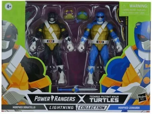 Vista 2 de Power Rangers X TMNT - Figuras de soldado de pie y guardabosques rojos
