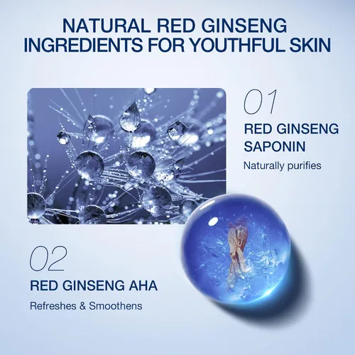 Vista 3 de Donginbi Red Ginseng Homme - Juego especial todo en uno – Esencia hidratante de ginseng rojo coreano (4.06 onzas), lavado facial glicólico y ácido