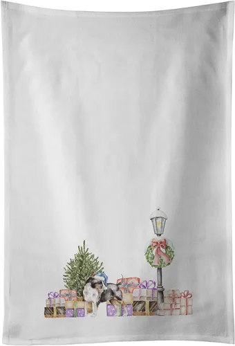 Vista 70 de Caroline's Treasures CK8100WTKT - Juego de 2 toallas de cocina con diseño de bulldog francés con diseño de país de las maravillas navideñas