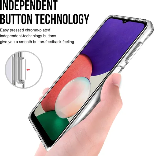 Vista 4 de Funda transparente para teléfono celular, Samsung Galaxy A13 5G/4G [protección militar contra caídas, ajuste delgado, sin amarillamiento]