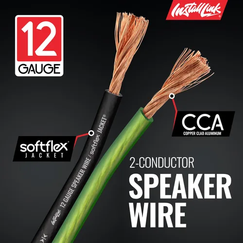 Vista 7 de Cable de altavoz de calibre 12 AWG (100 pies) para automóvil o Verde esmerilado/negro