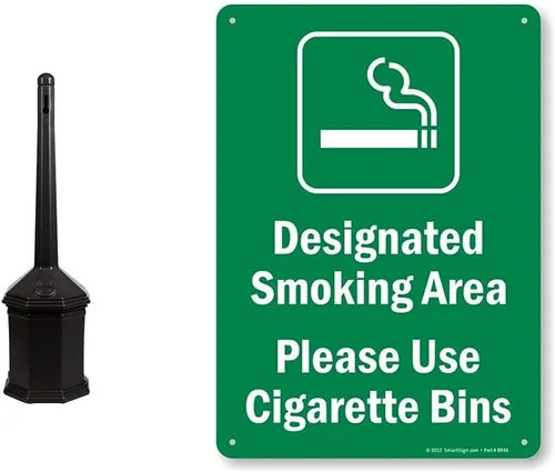 Vista 5 de Receptáculo para cigarrillos estilo poste Site Saver de Commercial Zone, color negro