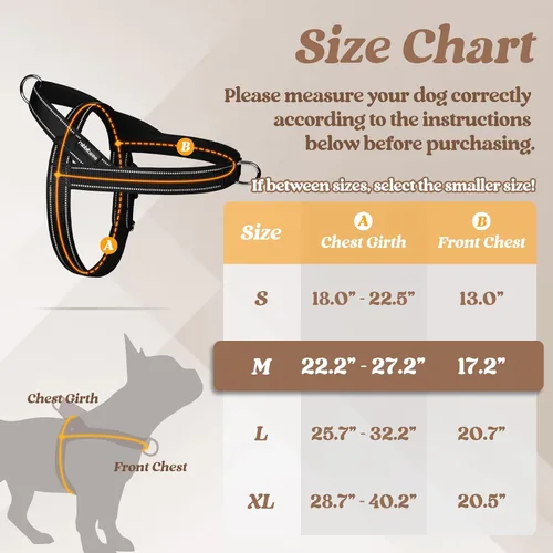 Vista 2 de rabbitgoo Arnés para perro sin tirones, ajuste rápido para perros de tamaño mediano con mango acolchado suave, chaleco reflectante ajustable