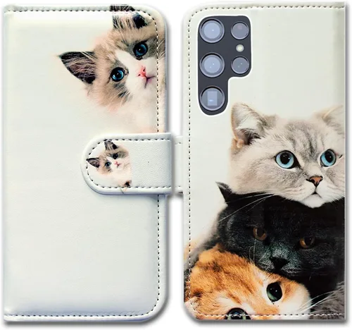Vista 21 de Bcov Funda para Galaxy S22 Ultra, funda de piel con tapa para Samsung Galaxy S22 Ultra 5G