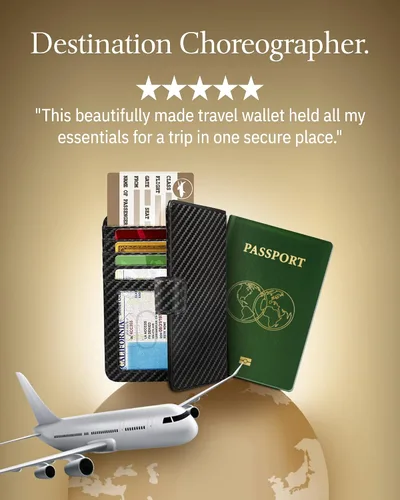 Vista 11 de Funda para pasaporte con bloqueo RFID, funda de cuero hecha a mano para pasaporte, organizador de documentos de viaje para hombres y mujeres, Azul