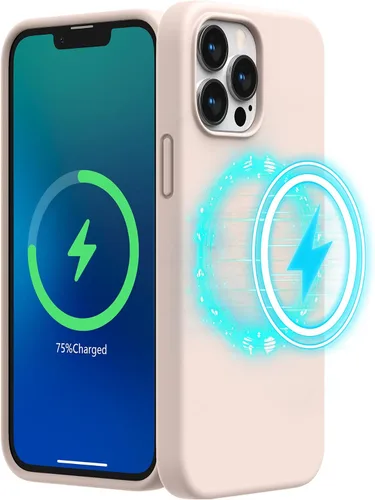 Vista 7 de SURPHY Funda magnética diseñada para iPhone 13 Pro Max compatible con MagSafe (6.7 pulgadas versión 2021), funda de silicona líquida con forro