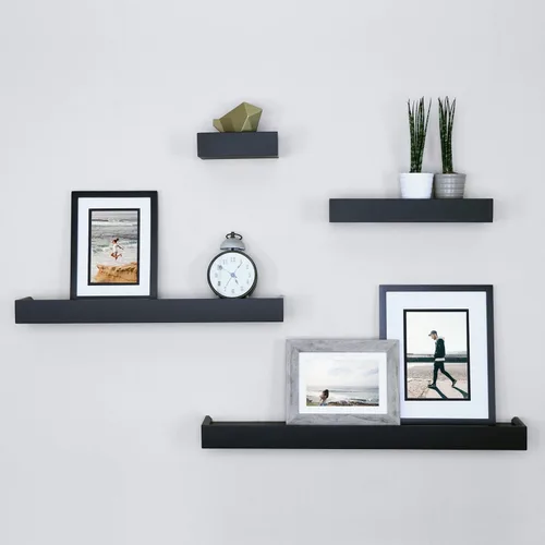 Vista 12 de Ballucci Estantes flotantes modernos de 24 pulgadas, juego de 2 repisas de madera para montaje en pared de guardería, sala de estar, baño, cocina