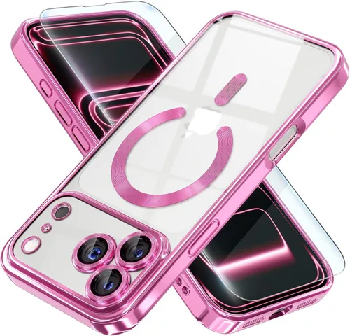 Vista 29 de Misea Funda magnética para iPhone 14 compatible con MagSafe [nunca amarillenta] [protección contra caídas de grado militar] protector completo