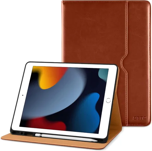 Vista 34 de DTTO Funda para iPad de 9ª/8ª/7ª Generación de 10.2 Pulgadas 2021/2020/2019, Funda de Soporte Folio Empresarial de Cuero Premium con Soporte