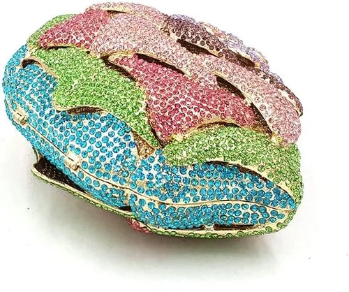 Vista 3 de QUUL Bolso de fiesta de noche para mujer, con diamantes de cristal, para novia, boda, fiesta, cartera, bolso de mano de lujo con flores de rosa