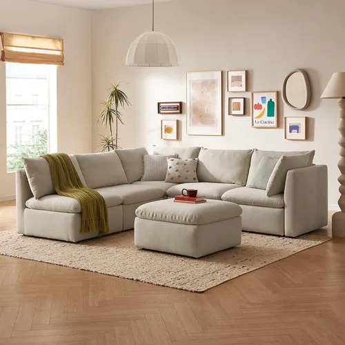 Vista 31 de mopio Sofá Seccional Modular de Gran Tamaño con Fundas Completamente Extraíbles y Almacenamiento, Convertible en Forma de U, en Forma de L
