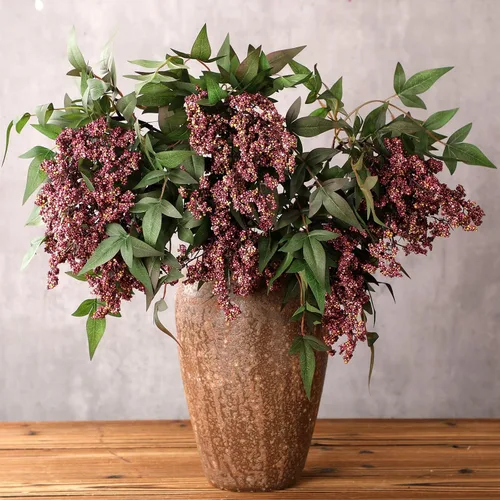 Vista 9 de Zeyune 3 tallos de bayas artificiales de 35 pulgadas, decoración