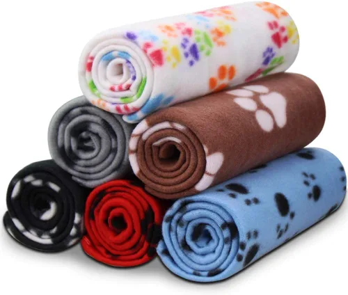 Vista 16 de Comsmart - Manta cálida con estampado de huellas para perros y gatos
