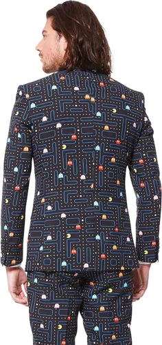 Vista 2 de Opposuits PAC-Man Pixel Arcade Game - Traje de hombre - Slim Fit - Negro - Incluye blazer, pantalones y corbata