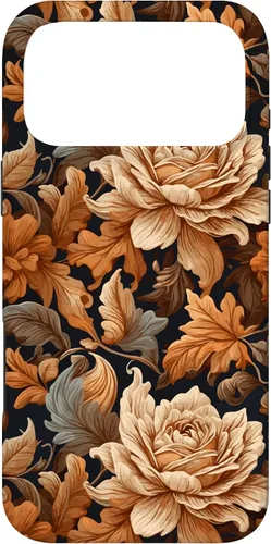 Vista 22 de Warm Colors of Autumn Stylish Design - Fall Flowers Pattern Case for iPhone 16