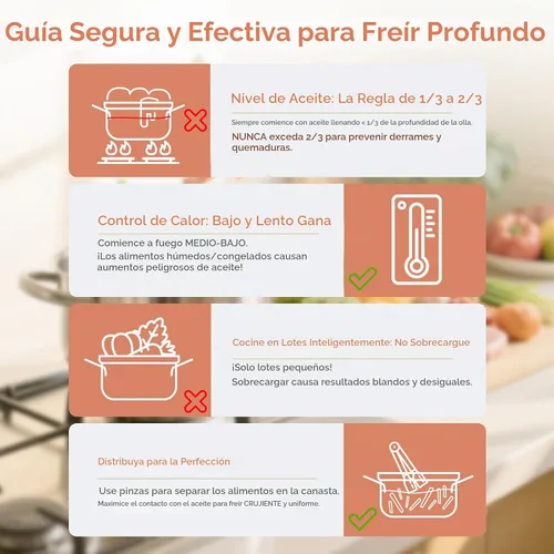 Vista 7 de Freidora profunda de 6L/6.3Qt con cesta, olla de acero inoxidable mejorada