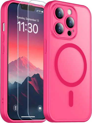 Vista 213 de SPIDERCASE Funda magnética translúcida diseñada para iPhone 11, con 2 protectores de pantalla de vidrio templado, antihuellas, para iPhone 11 de 6.1