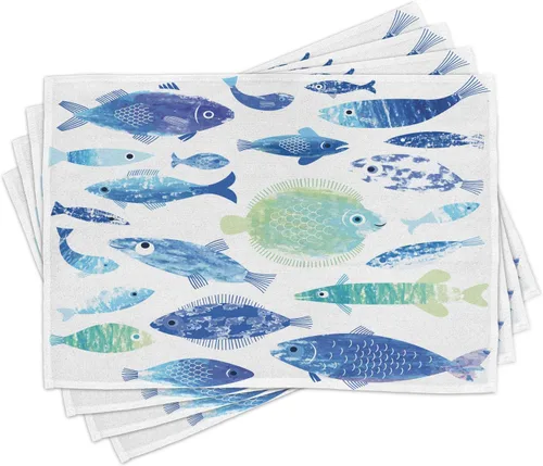 Vista 8 de Lunarable Juego de 4 manteles individuales color borgoña, borde de copo de nieve adornado con motivos antiguos, inspiración de invierno y Navidad