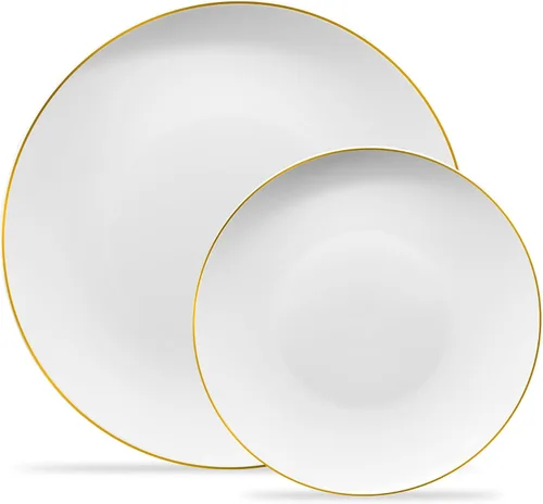 Vista 14 de Plasticpro - Juego de platos combinados de 32 piezas que incluye platos de 16 a 7 pulgadas y platos de 16 a 10 pulgadas de plástico negro
