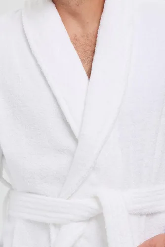 Vista 4 de MONARCH Bata de baño unisex de rizo 100% algodón peinado lux, bata con cuello de chal, elección de hotel de cinco estrellas, sin capucha